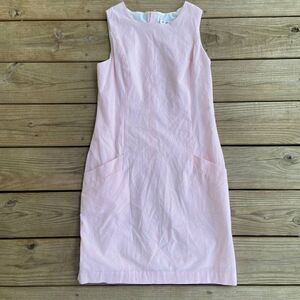 Southern Tide Geranium Pink Paislee Seersucker Shift Dress Size 0